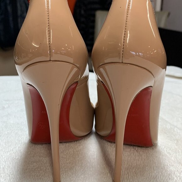 Christian Louboutin So Kate 120 Nude Patent Leather Pumps Heels - Picture 5 of 16